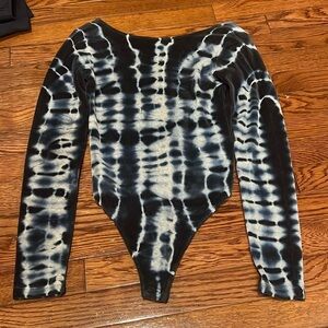 All Saints navy and White Tie-Dye Bodysuit